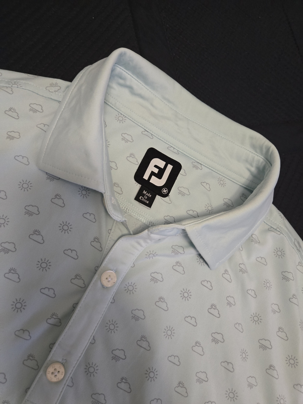 Foot Joy Light Blue Men’s Polo Shirt - Weather Icon Print